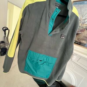 Teal and Yellow Snap-T Fleece